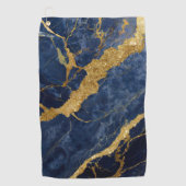 Blauw marmeren patroon met goud golfhanddoek (Voorkant)