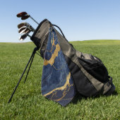 Blauw marmeren patroon met goud golfhanddoek (Groen)