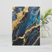 Blauw marmeren patroon met goud kaart (Staand voorkant)