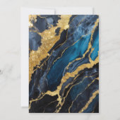 Blauw marmeren patroon met goud kaart (Achterkant)