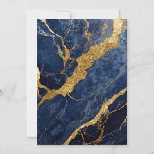 Blauw marmeren patroon met goud kaart (Voorkant)