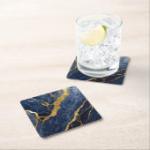 Blauw marmeren patroon met goud kartonnen onderzetters (Insitu)