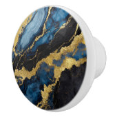 Blauw marmeren patroon met goud keramische knop (Rechts)