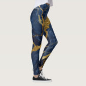 Blauw marmeren patroon met goud leggings (Rechts)