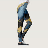 Blauw marmeren patroon met goud leggings (Rechts)