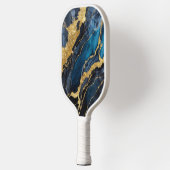 Blauw marmeren patroon met goud pickleball paddle (Links)