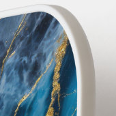 Blauw marmeren patroon met goud pickleball paddle (Links Detail)