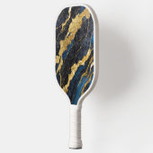 Blauw marmeren patroon met goud pickleball paddle (Links)