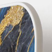 Blauw marmeren patroon met goud pickleball paddle (Links Detail)