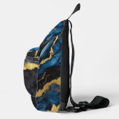 Blauw marmeren patroon met goud sling bag (Rechts)