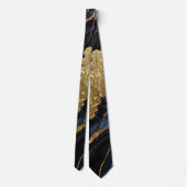 Blauw marmeren patroon met goud stropdas (Achterkant)