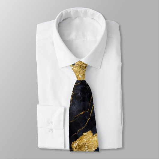 Blauw marmeren patroon met goud stropdas (Gebonden)