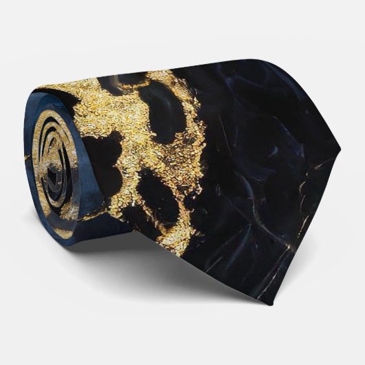 Blauw marmeren patroon met goud stropdas (Opgerold)