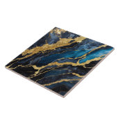 Blauw marmeren patroon met goud tegeltje (Zijkant)