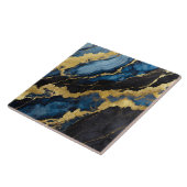 Blauw marmeren patroon met goud tegeltje (Zijkant)