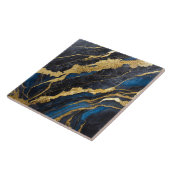 Blauw marmeren patroon met goud tegeltje (Zijkant)