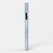 Blauw marmeren steen textuur goud glitters Case-Mate iPhone case (Achterkant/rechts)
