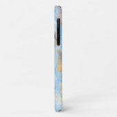 Blauw marmeren steen textuur goud glitters Case-Mate iPhone case (Achterkant/links)
