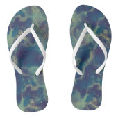 Blauw Marmeren Swirl Abstract Teenslippers (Voetbed)