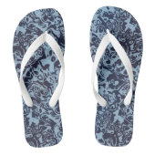 Blauw Marmeren Swirl Abstract Teenslippers (Voetbed)