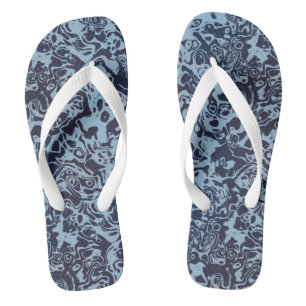 Blauw Marmeren Swirl Abstract Teenslippers