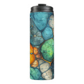 Blauw Marmeren Tumbler Wrap - Naadloos ontwerp Thermosbeker (Voorkant)