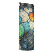 Blauw Marmeren Tumbler Wrap - Naadloos ontwerp Thermosbeker (Geroteerd rechts)