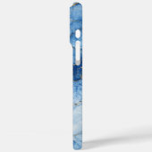 Blauw marmeren waterverfpatroon met gouden aders Case-Mate iPhone case (Achterkant / Links)