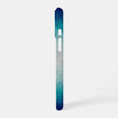 Blauw marmergradiëntontwerp gereflecteerd iPhone 16 hoesje (Linkerkant)