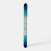 Blauw marmergradiëntontwerp gereflecteerd iPhone 16 hoesje (Rechterkant)