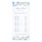 blauw marmermodel voor prijslijst reclamekaart (Voorkant)