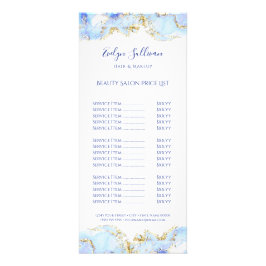 blauw marmermodel voor prijslijst reclamekaart