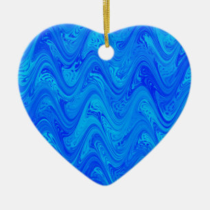 Blauw Marmerpatroon Keramisch Ornament