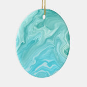 Blauw marmerpatroon keramisch ornament (Rechts)