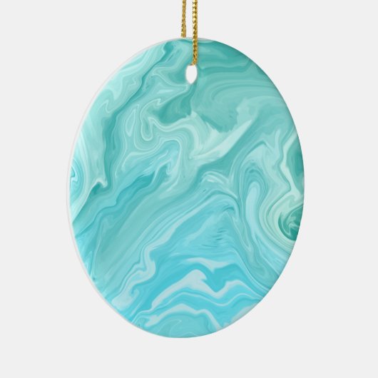 Blauw marmerpatroon keramisch ornament (Rechts)