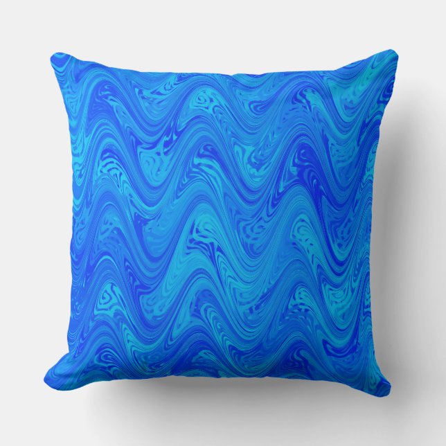 Blauw marmerpatroon kussen (Voorkant)
