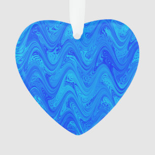 Blauw Marmerpatroon Ornament