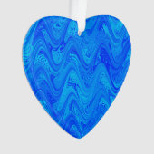 Blauw Marmerpatroon Ornament (voorkant)