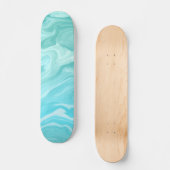Blauw marmerpatroon persoonlijk skateboard (Voorkant)