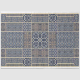 Blauw Marokkaans ontwerp tegel ontkoppelingspapier Tissuepapier