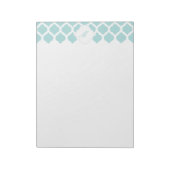 Blauw Marokkaans patroon met monogram Blocnote (Linkerzijde)