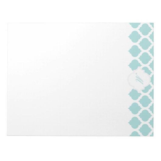 Blauw Marokkaans patroon met monogram Blocnote (Voorkant)