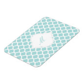 Blauw Marokkaans Patroon met Monogram Magneten (Linkerzijde)