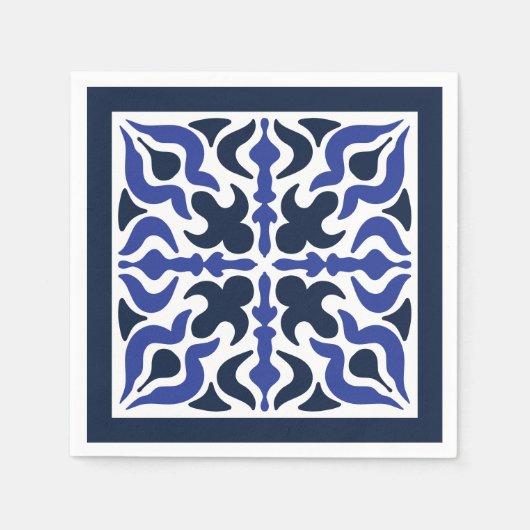 Blauw Marokkaans patroon Servet (Voorkant)