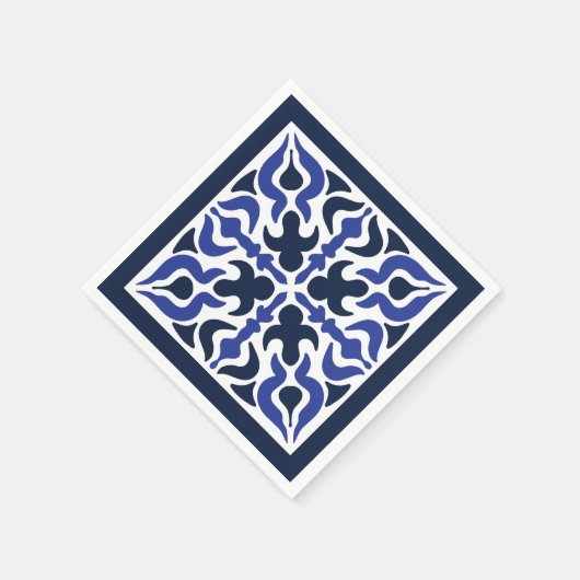 Blauw Marokkaans patroon Servet (Hoek)