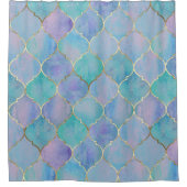 Blauw Marokkaans schoengordijn Douchegordijn (Voorkant)