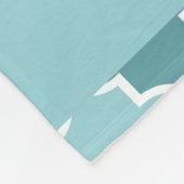 Blauw Marokkaans Trellis, Quatrefoil, Jouw naam Fleece Deken (Hoek)