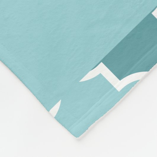 Blauw Marokkaans Trellis, Quatrefoil, Jouw naam Fleece Deken (Hoek)