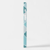 Blauw Marokkaans Trellis, Quatrefoil, Jouw naam iPhone Hoesje (Linkerkant)