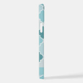 Blauw Marokkaans Trellis, Quatrefoil, Jouw naam iPhone Hoesje (Rechterkant)